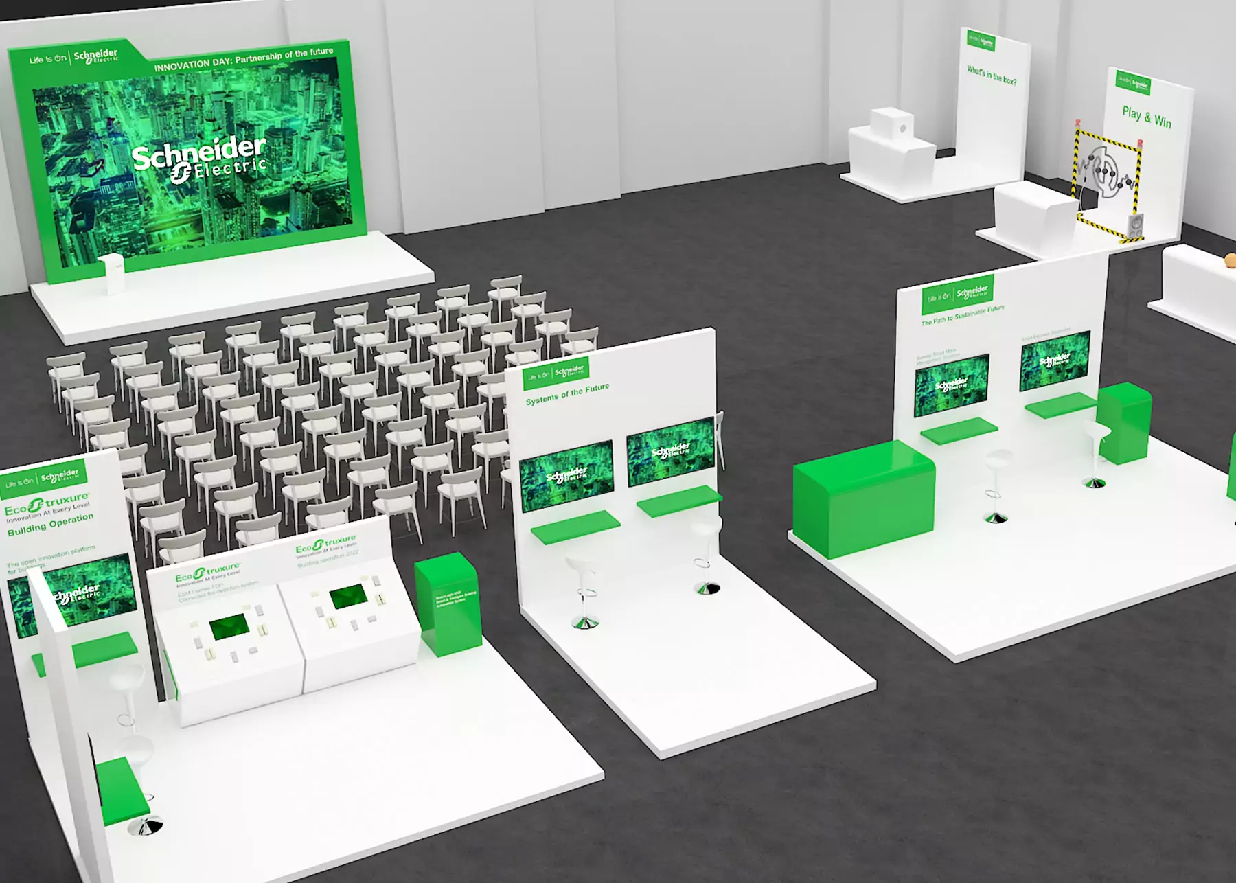 Schneider 3D mock-up event floor plan