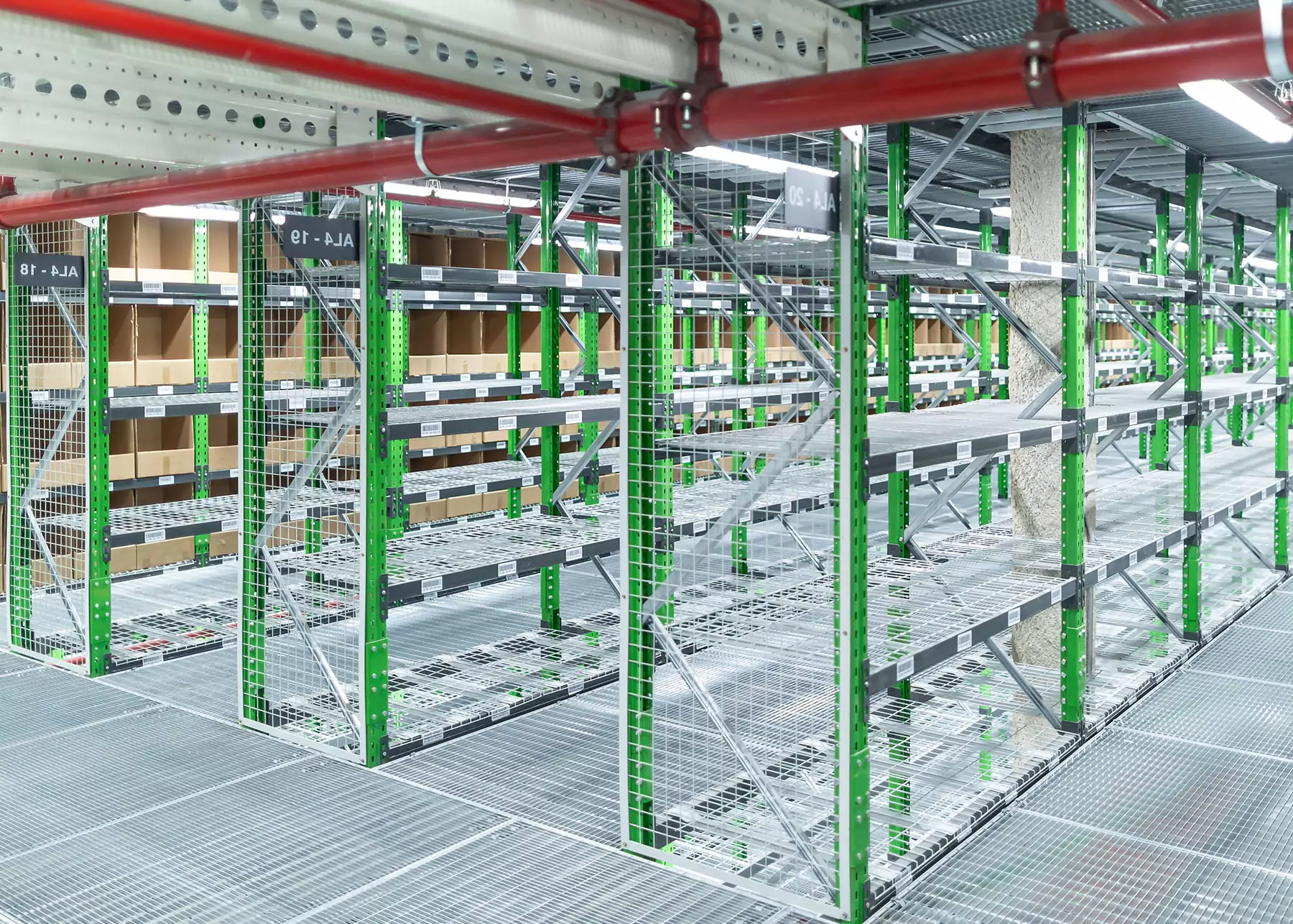 Warehouse shelves