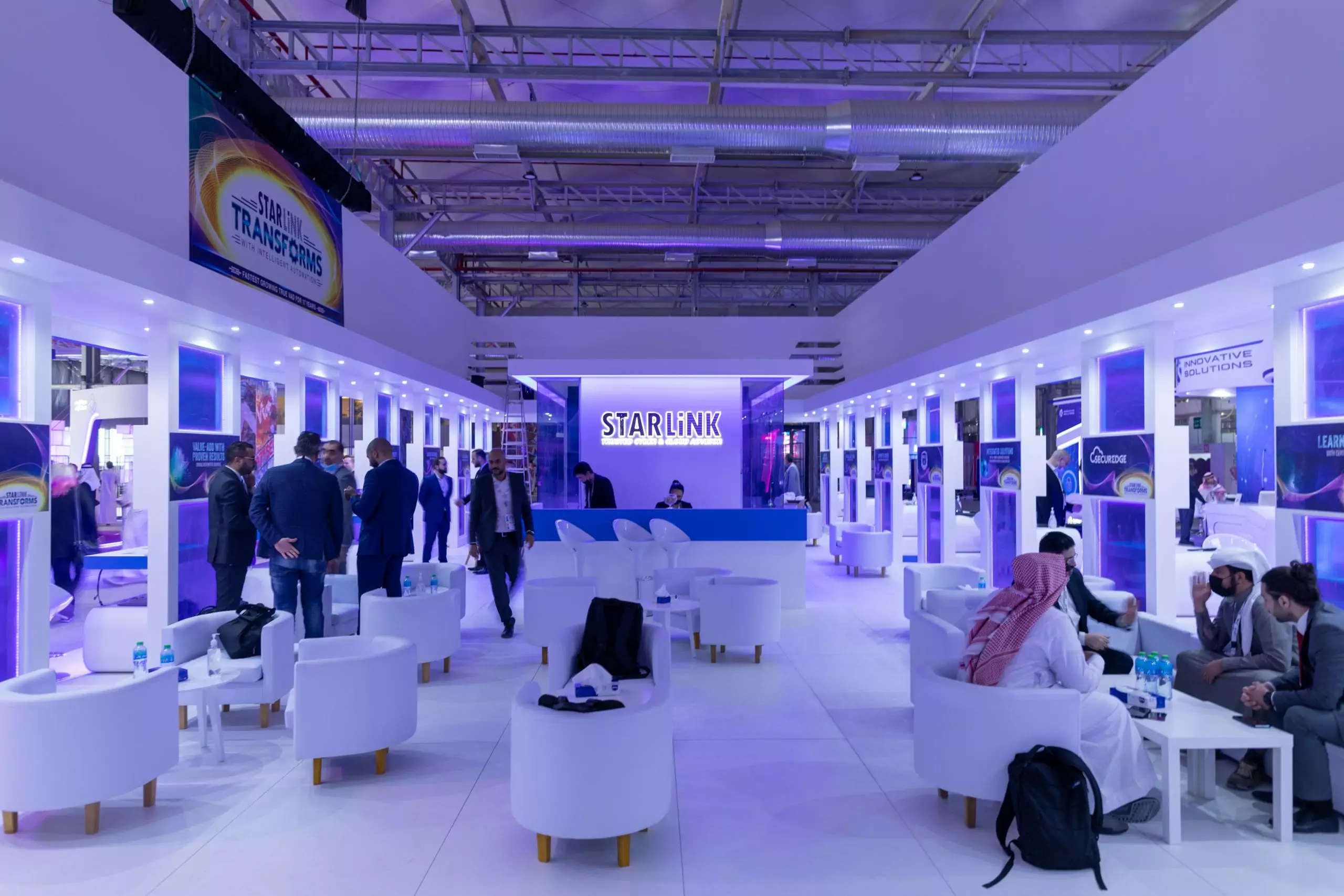 Interior of Starlink booth