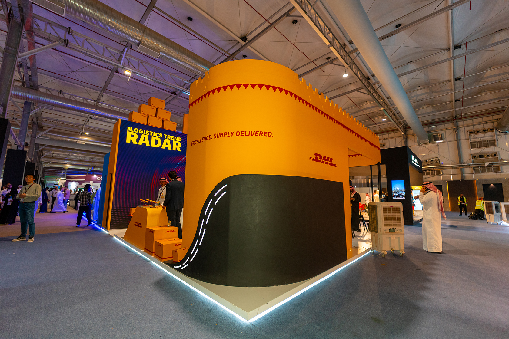 Booth for DHL with slogan print