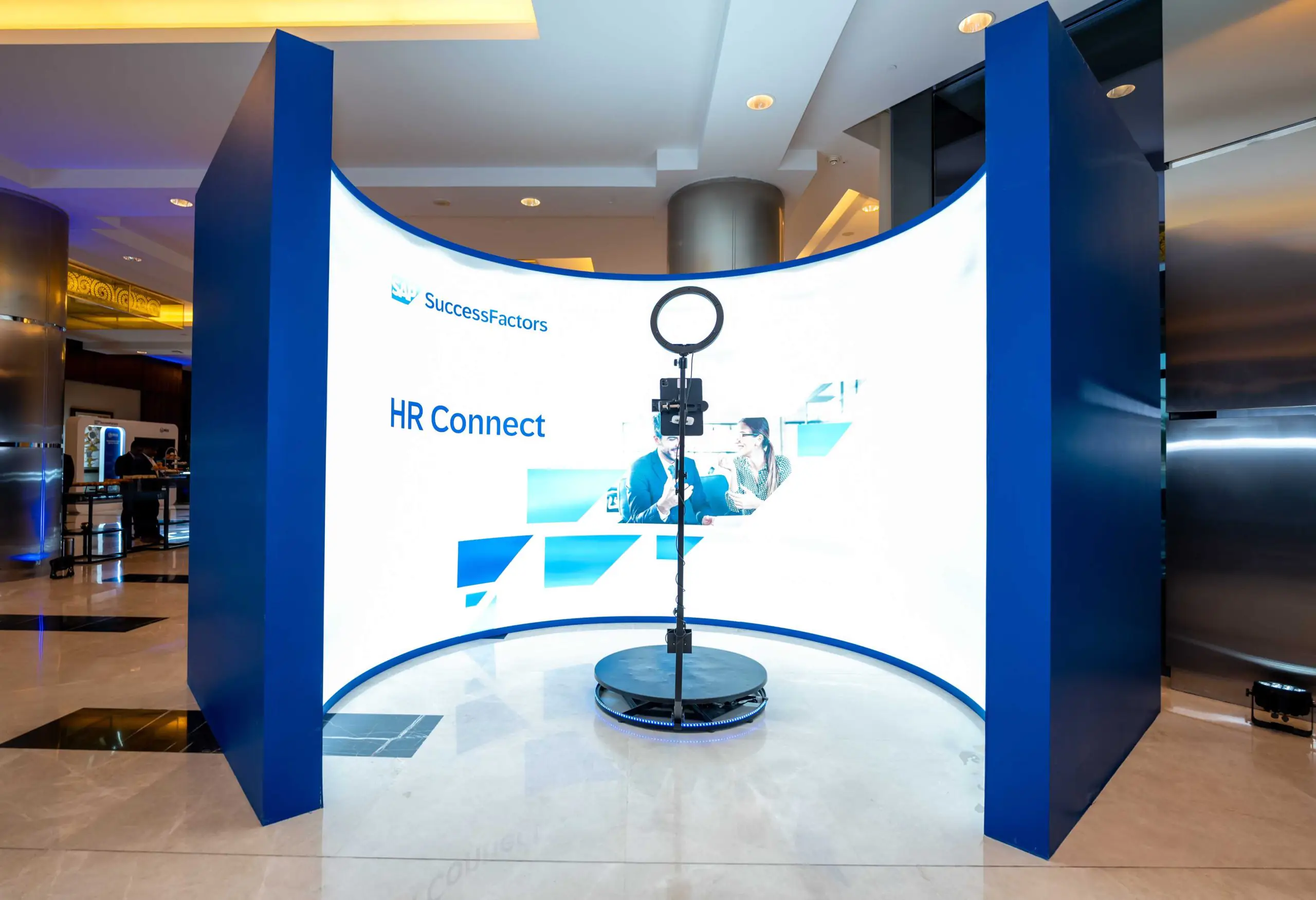 360 rotating selfie photo booth for SAP.